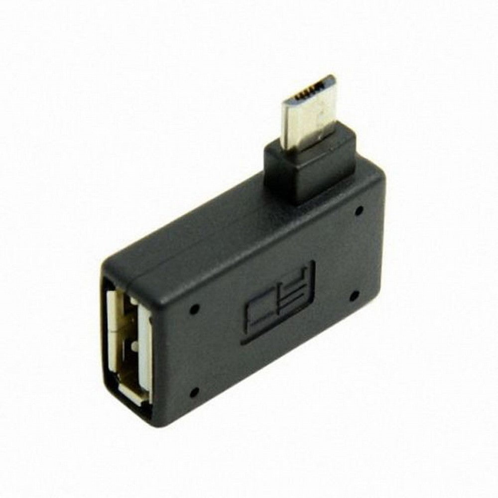 90 Degree Right Angled Micro USB 2.0 OTG Host Adapter with USB Power for Galaxy S3 S4 S5 Note2 Note3 Cell Phone Tablet U2-141-RI