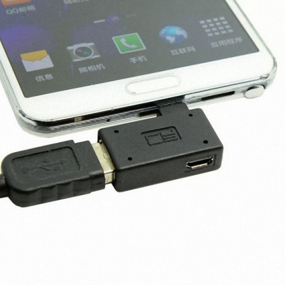 90 Degree Right Angled Micro USB 2.0 OTG Host Adapter with USB Power for Galaxy S3 S4 S5 Note2 Note3 Cell Phone Tablet U2-141-RI