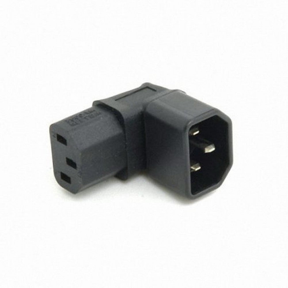 IEC Male C14 to Down Right Angled 90 Degree IEC Female C13 Power Extension Adapter AC Converter PW-031-DN