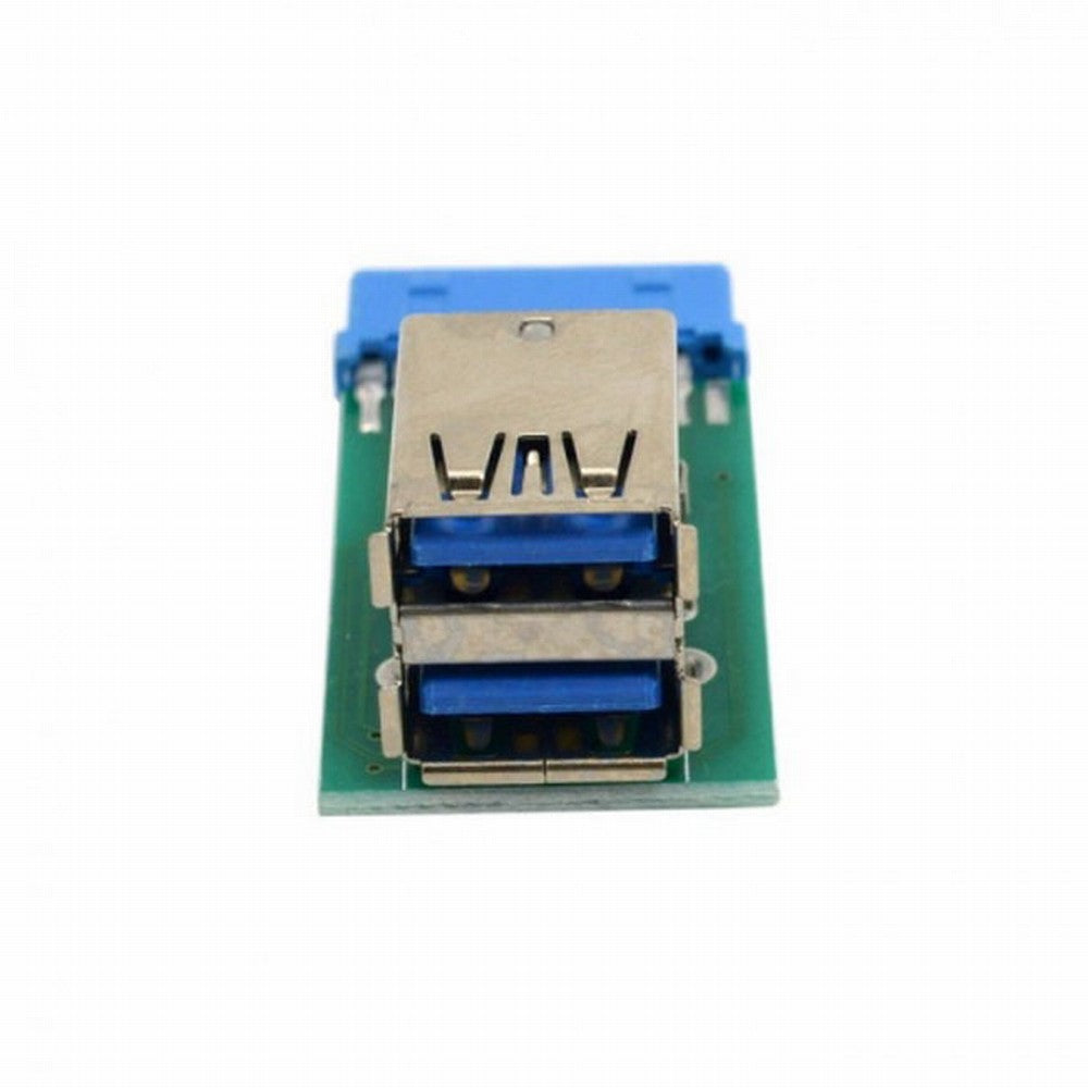 Vertical Dual USB 3.0 A Type Female to Motherboard 20 Pin Box Header Slot Adapter PCBA U3-080