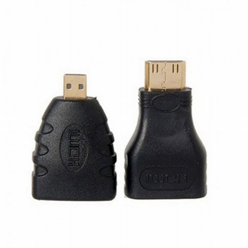 HDMI Source to VGA Female Output Cable with Micro Mini HDMI Adapter for Projector Monitor PC Laptop Black HD-023+038+057