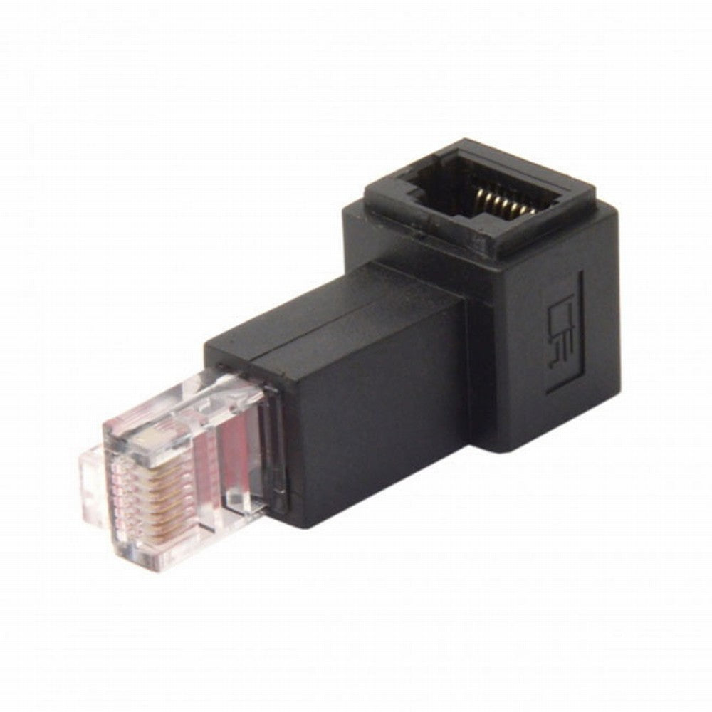 Right Angled 90 Degree 8P8C FTP STP UTP Cat 5e Male to Female Lan Ethernet Network Extension Adapter UT-010-RI