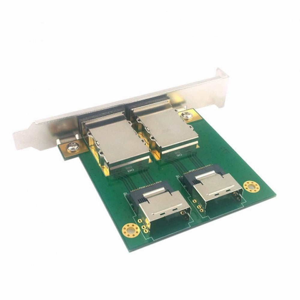 Dual Ports Mini SAS SFF-8088 To SAS 36Pin SFF-8087 PCBA Female Adapter With PCI Bracket SF-035