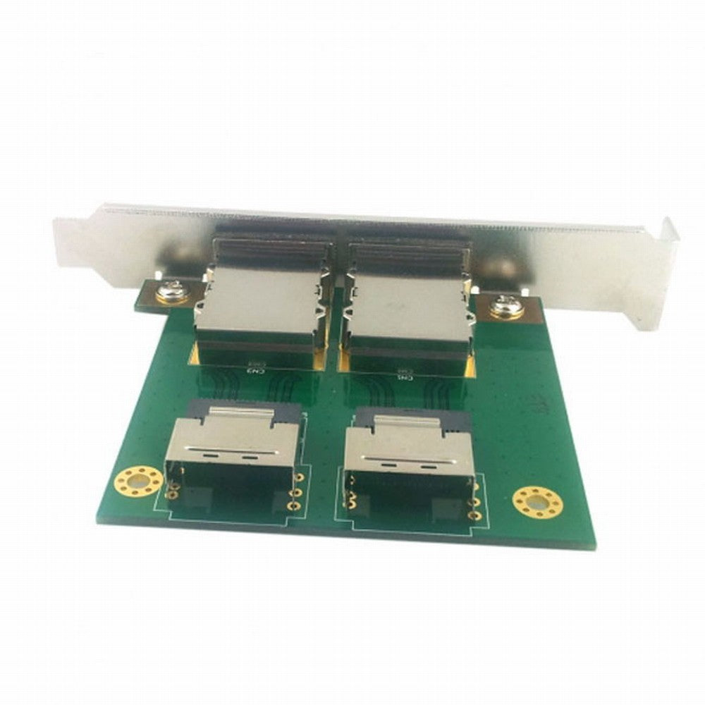 Dual Ports Mini SAS SFF-8088 To SAS 36Pin SFF-8087 PCBA Female Adapter With PCI Bracket SF-035