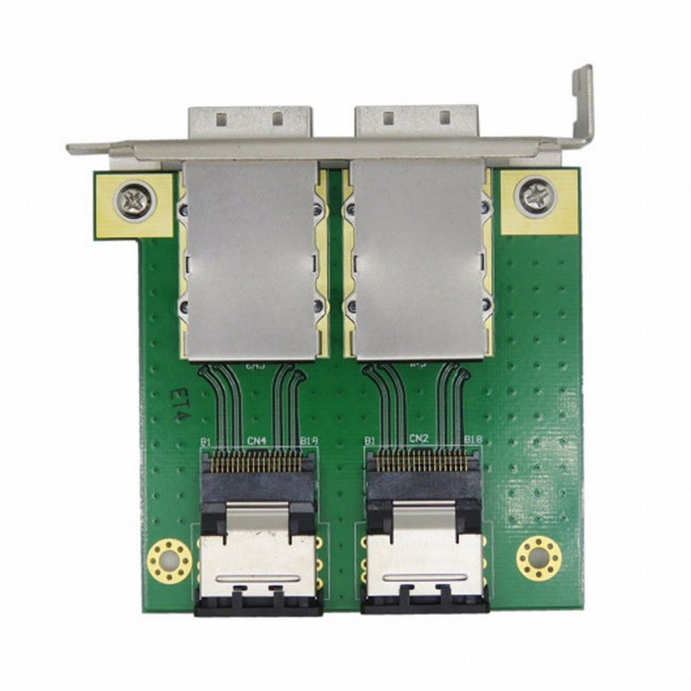 Dual Ports Mini SAS SFF-8088 To SAS 36Pin SFF-8087 PCBA Female Adapter With PCI Bracket SF-035