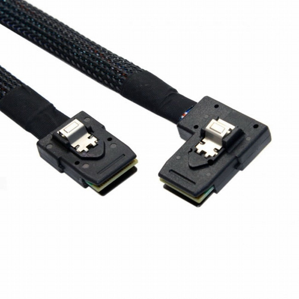 Ultra Slim Flat Left Angled 90 Degree Mini SAS 36pin SFF-8087 to 8087 Data Raid Cable 80cm SF-082-LE