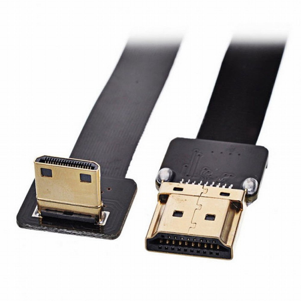 CYFPV 90 Degree Down Angled FPV Mini HDMI Male to HDMI Male FPC Flat Cable 50cm for FPV HDTV Multicopter Aerial Photography CC-HD-190-DN