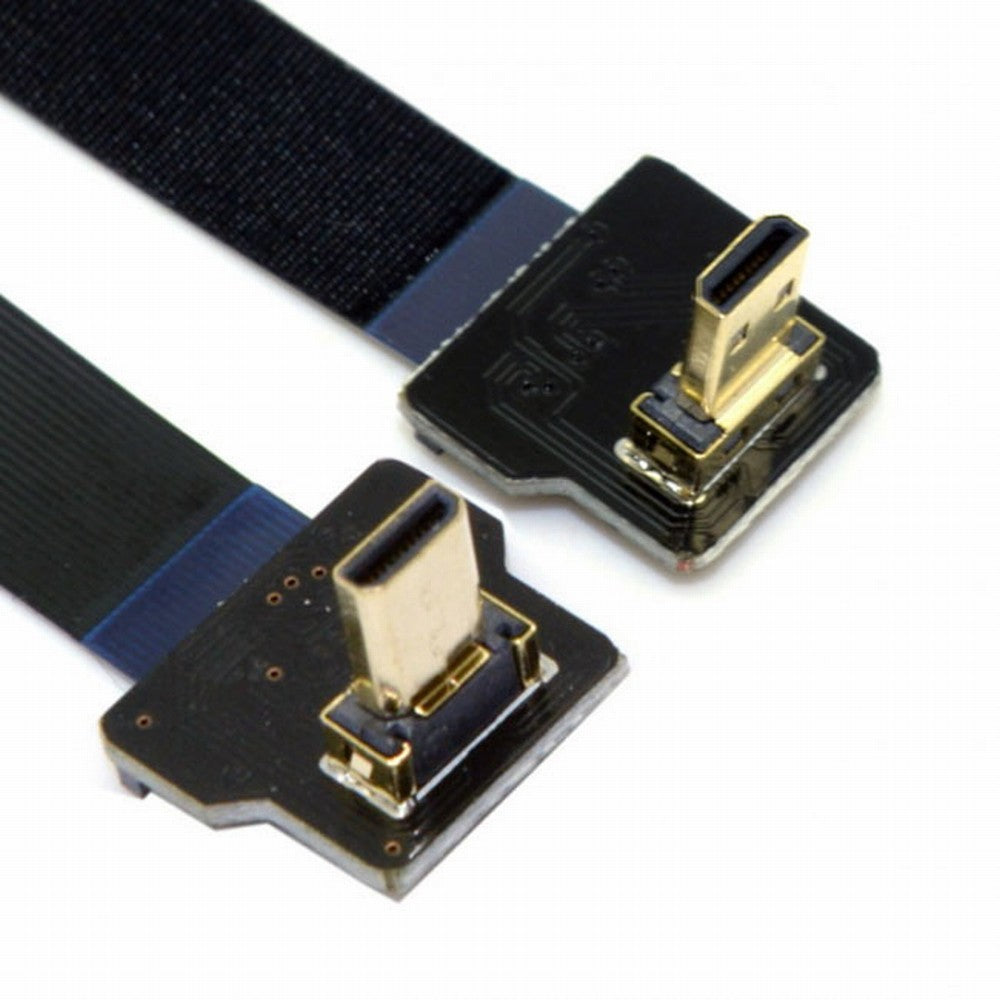 CYFPV 90 Degree Down Angled FPV Micro HDMI Male to Up Angled Micro HDMI FPC Flat Cable for FPV HDTV Multicopter Aerial Photography CC-HD-205-BK