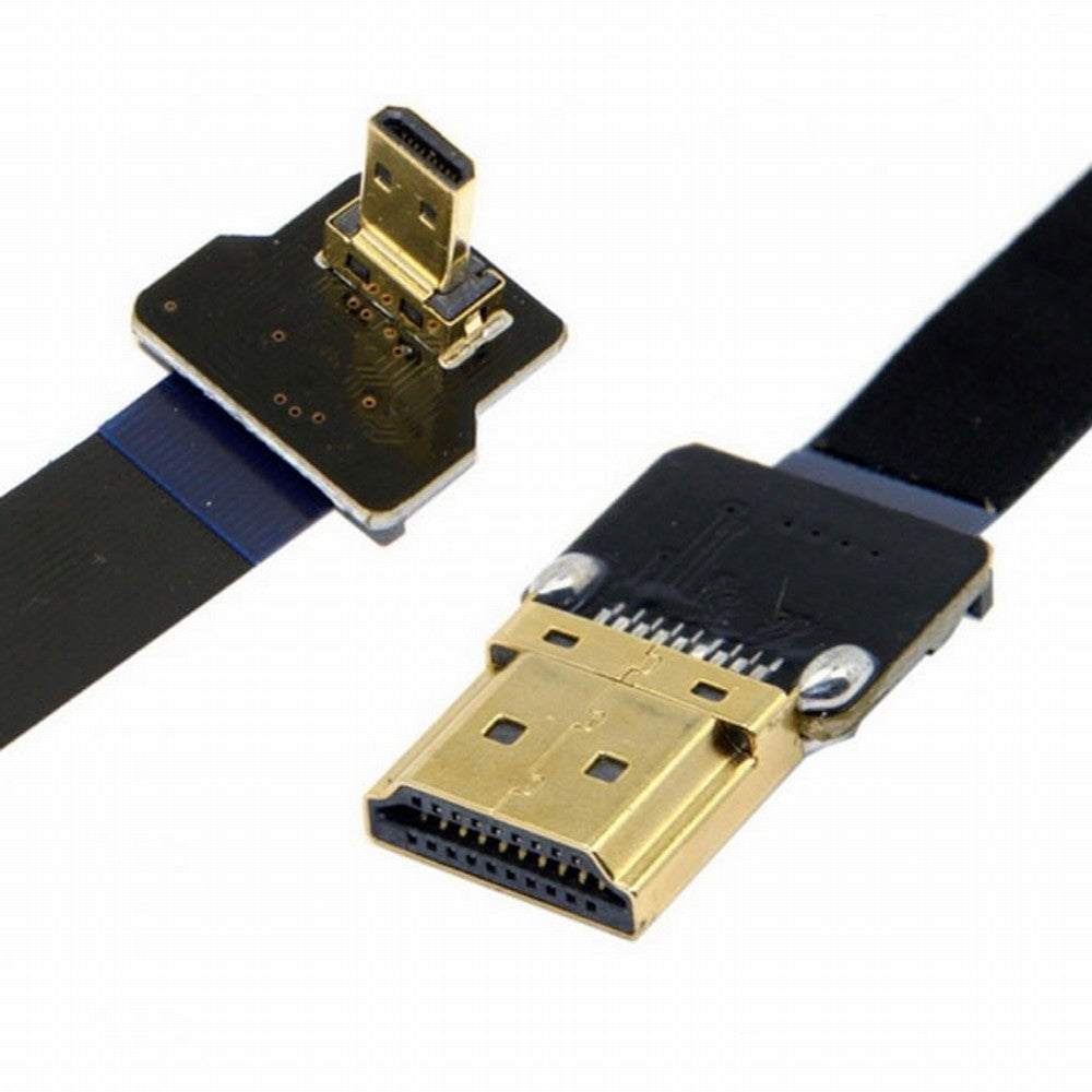 CYFPV 90 Degree Up Angled FPV Micro HDMI Male to HDMI Male Flat Cable 50cm for FPV HDTV Multicopter Aerial Photography CC-HD-194-UP