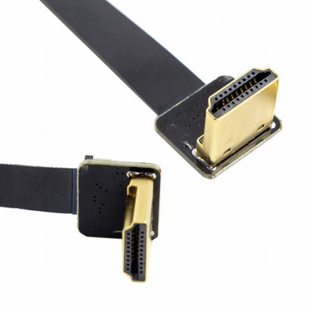CYFPV Dual 90 Degree Down Angled HDMI Type A Male to Male HDTV FPC Flat Cable for FPV HDTV Multicopter Aerial Photography CC-HD-206-DN