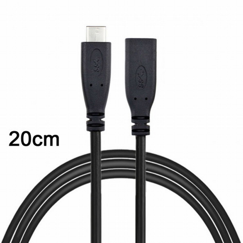 USB-C USB 3.1 Type C Male to Female Extension Data Cable for Macbook Tablet Mobile Phone 20cm UC-218-BK-0.2M