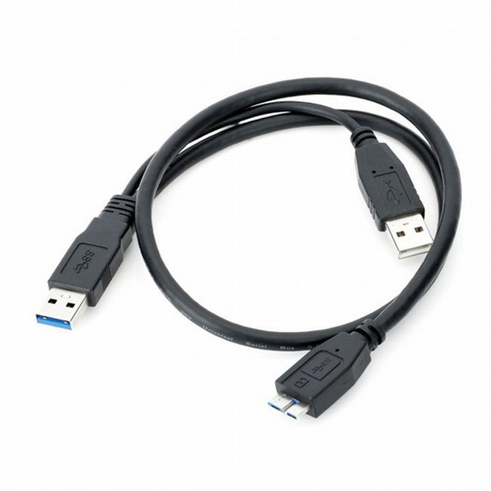 Dual USB3.0 A Male to Micro USB 3.0 Y cable with Extra Power for Mobile HDD U3-029