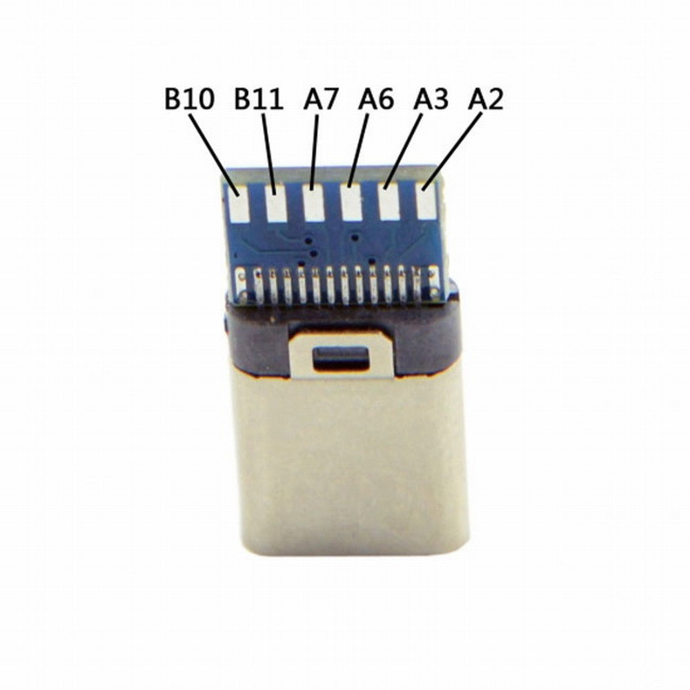 5set DIY 24pin USB 3.1 Type C USB-C Male Plug Connector SMT type with Black Housing Cover UC-050-BK-5PCS