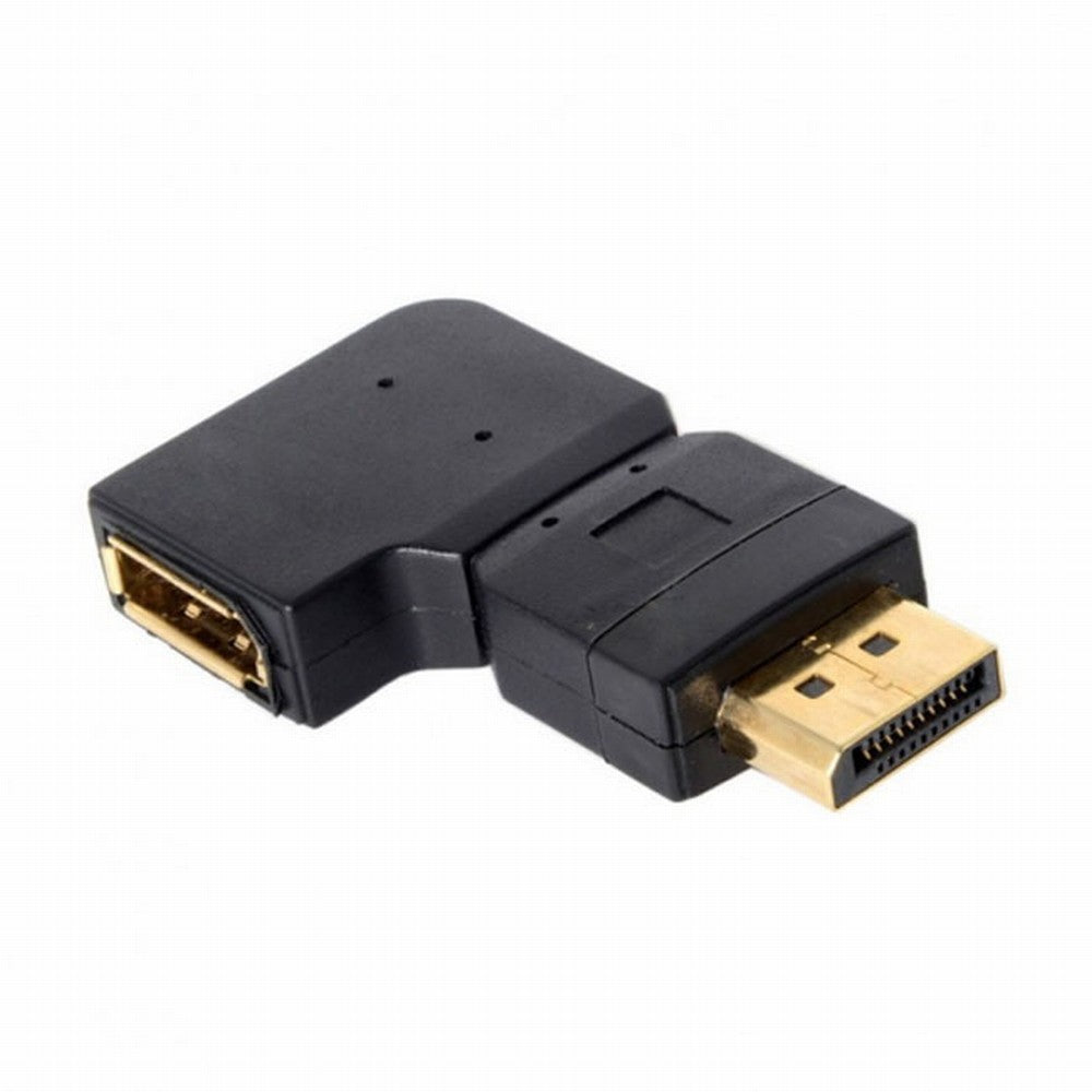 Left Angled 90 Degree DisplayPort Male to Female Extension Adapter Standard DP 4K DP-016-LE