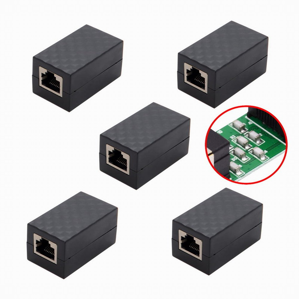 5pcs/lot Lightning Protection RJ45 UTP STP CAT6 CAT5e Female to Female Network Lan Adapter Extender UT-013-5PCS