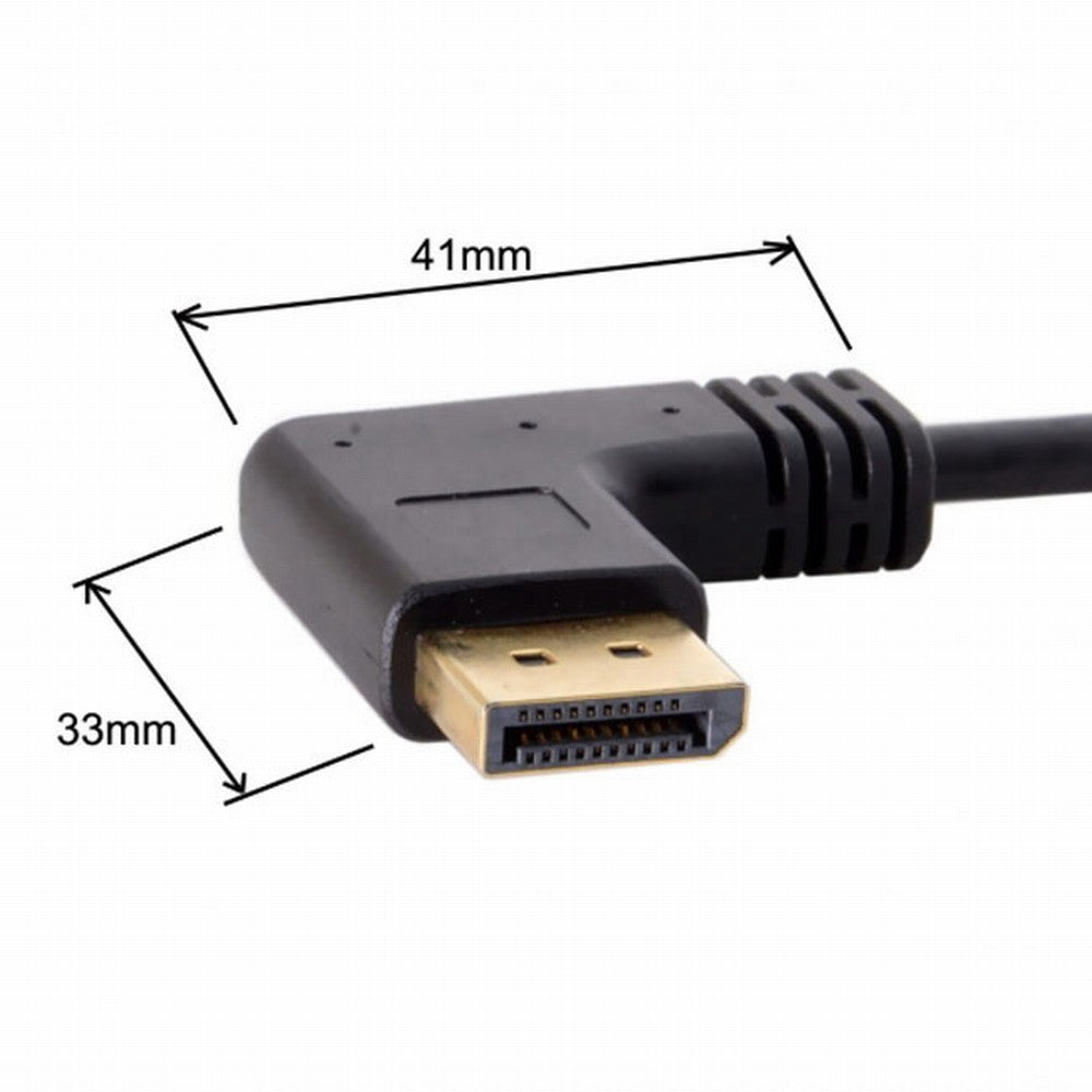 DisplayPort Display Port Male to Female 90 Degree Left Down Angled Extension Cable DP-015-LE