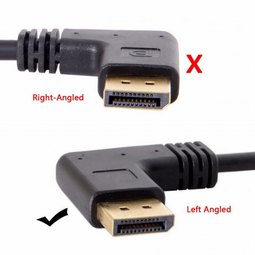 DisplayPort Display Port Male to Female 90 Degree Left Down Angled Extension Cable DP-015-LE