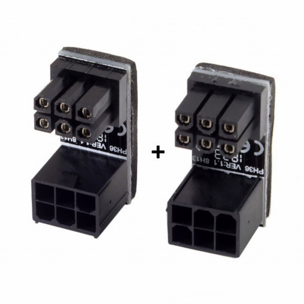 ATX 6Pin Female to 6pin Male 180 Degree Angled Power Adapter for Desktops Graphics Card PW-008