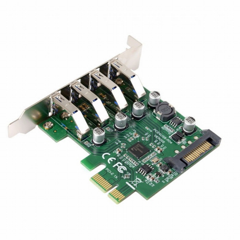 Low Profile 4 Ports PCI-E to USB 3.0 HUB PCI Express Expansion Card Adapter 5Gbps for Motherboard U3-101