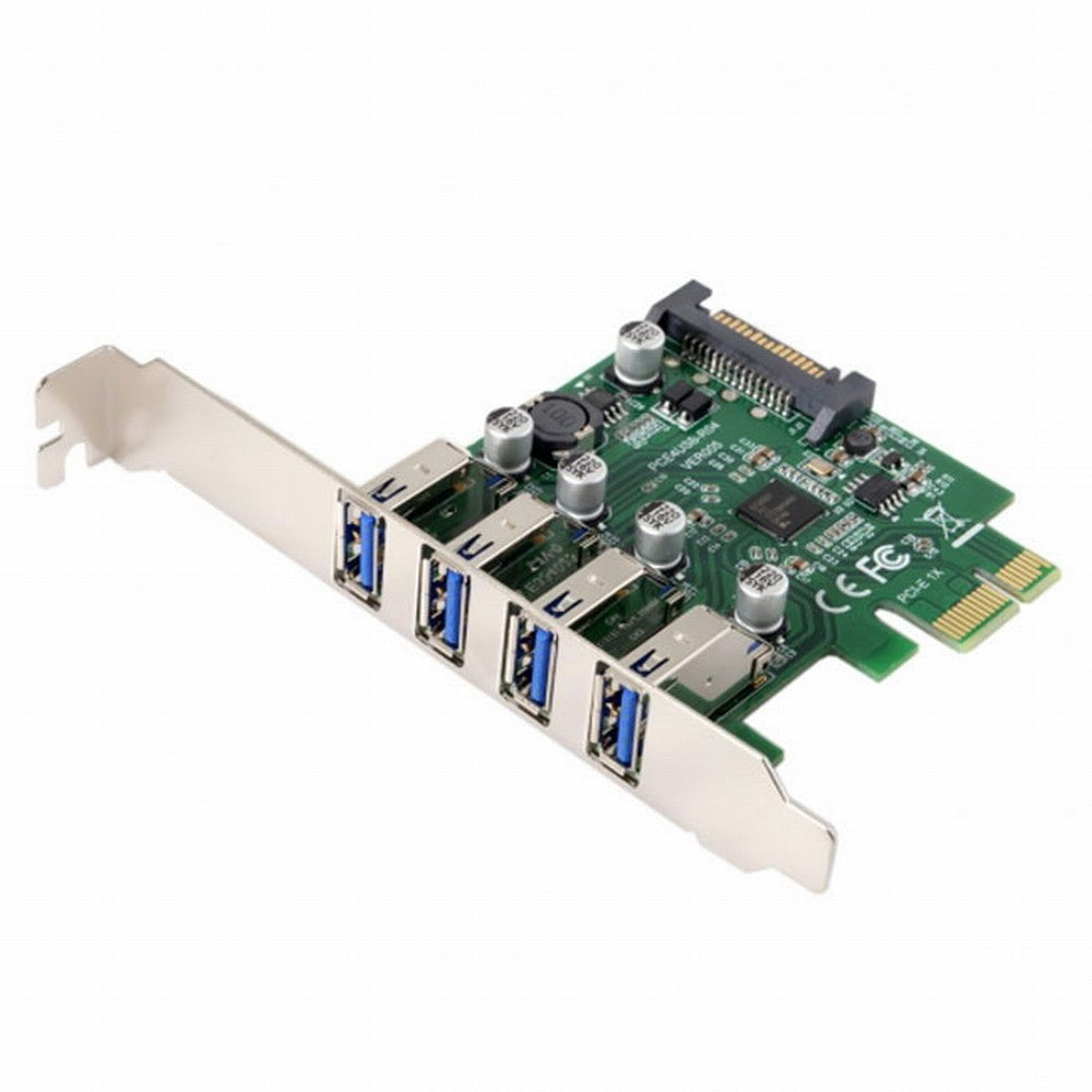 Low Profile 4 Ports PCI-E to USB 3.0 HUB PCI Express Expansion Card Adapter 5Gbps for Motherboard U3-101