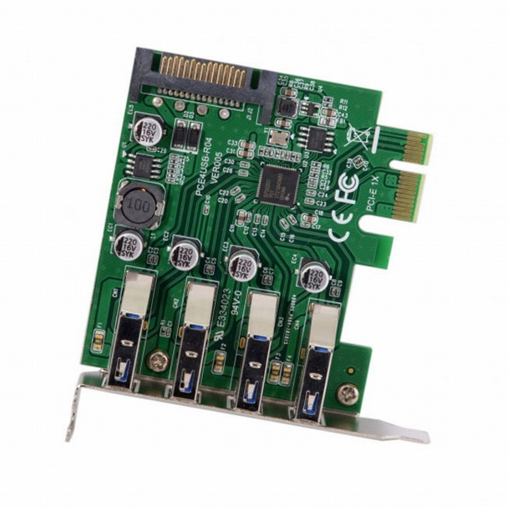 Low Profile 4 Ports PCI-E to USB 3.0 HUB PCI Express Expansion Card Adapter 5Gbps for Motherboard U3-101