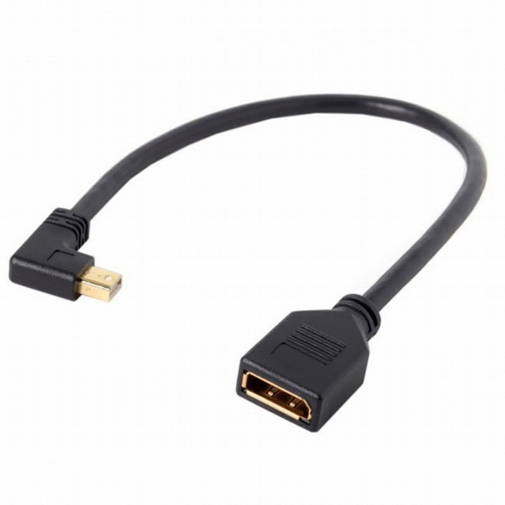Right Angled Mini DP DisplayPort 90 Degree to DisplayPort Female Cable for Displays Monitors DP-013-RI