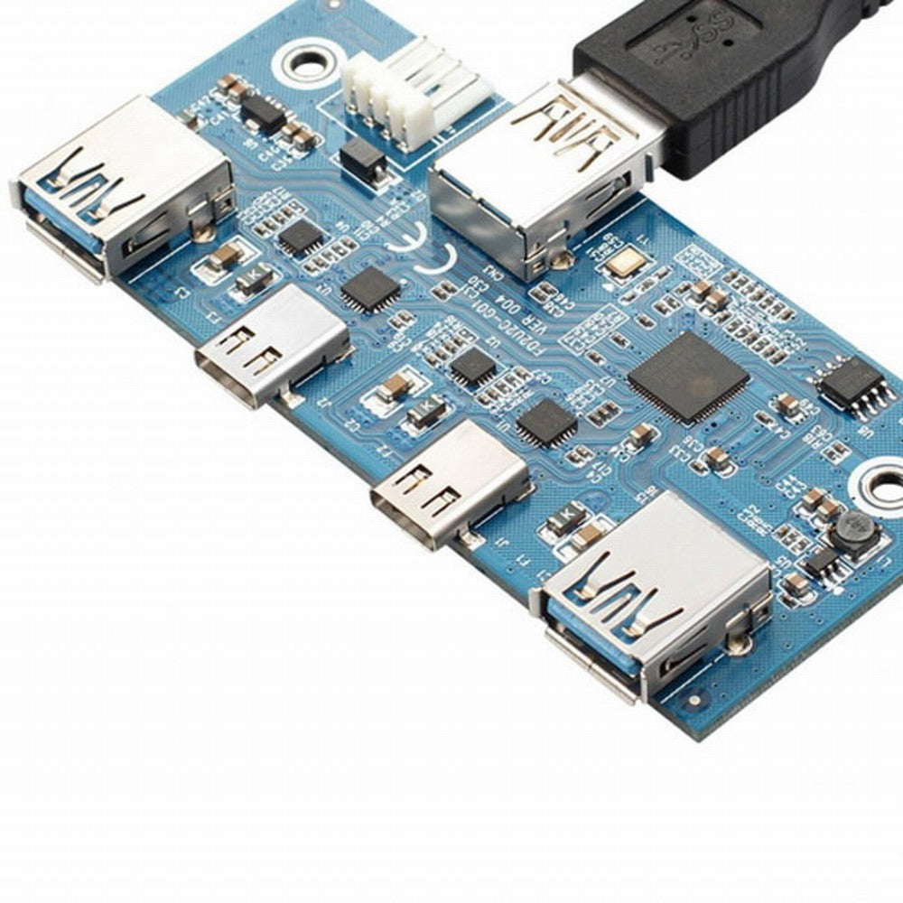 USB-C USB 3.0 HUB 4 Ports Front Panel to Motherboard 20Pin Connector Cable for 3.5" Floppy Bay UC-119