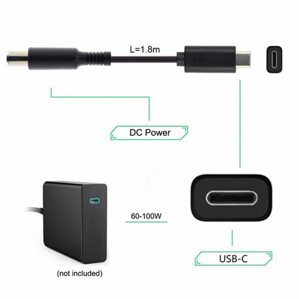 Type C USB-C Input to DC 5.5*2.1mm Power PD Charge Cable for Laptop Notebook UC-106-5521MM