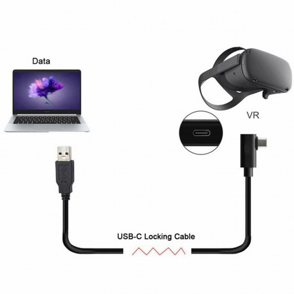 Fit for Oculus Link VR USB 3.1 Type-C Left Right Angled Type to Standard USB3.0 Data Cable CC-UC-135