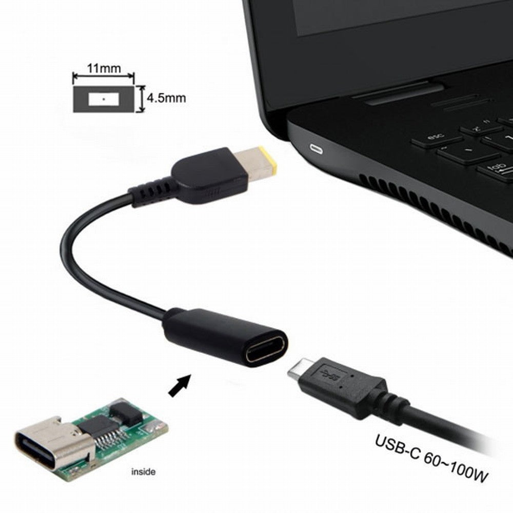 Type C USB-C to Rectangle 11.0*4.5mm Power Plug PD Emulator Trigger Charge Cable for ThinkPad X1 Carbon UC-109-1145MM