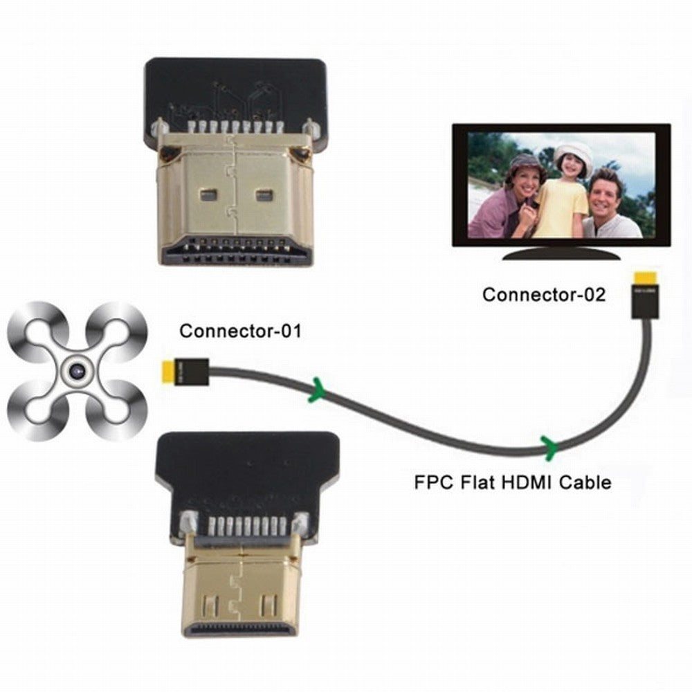 CYFPV Mini HDMI Male to HDMI Male FPC Flat Cable 1080P for FPV HDTV Multicopter Aerial Photography CC-HD-190-BK