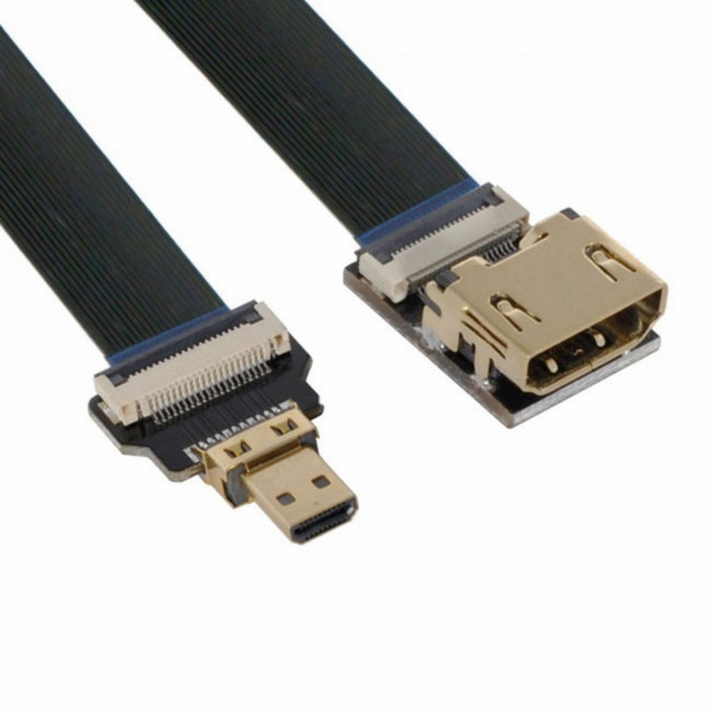 CYFPV HDMI Female to Micro HDMI Male Extension FPC Flat Cable 1080P for FPV HDTV Multicopter Aerial Photography CC-HD-197-BK