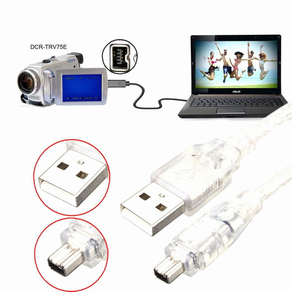 USB Male to Firewire IEEE 1394 4 Pin Male iLink Adapter Cord Cable for SONY DCR-TRV75E DV CA-037