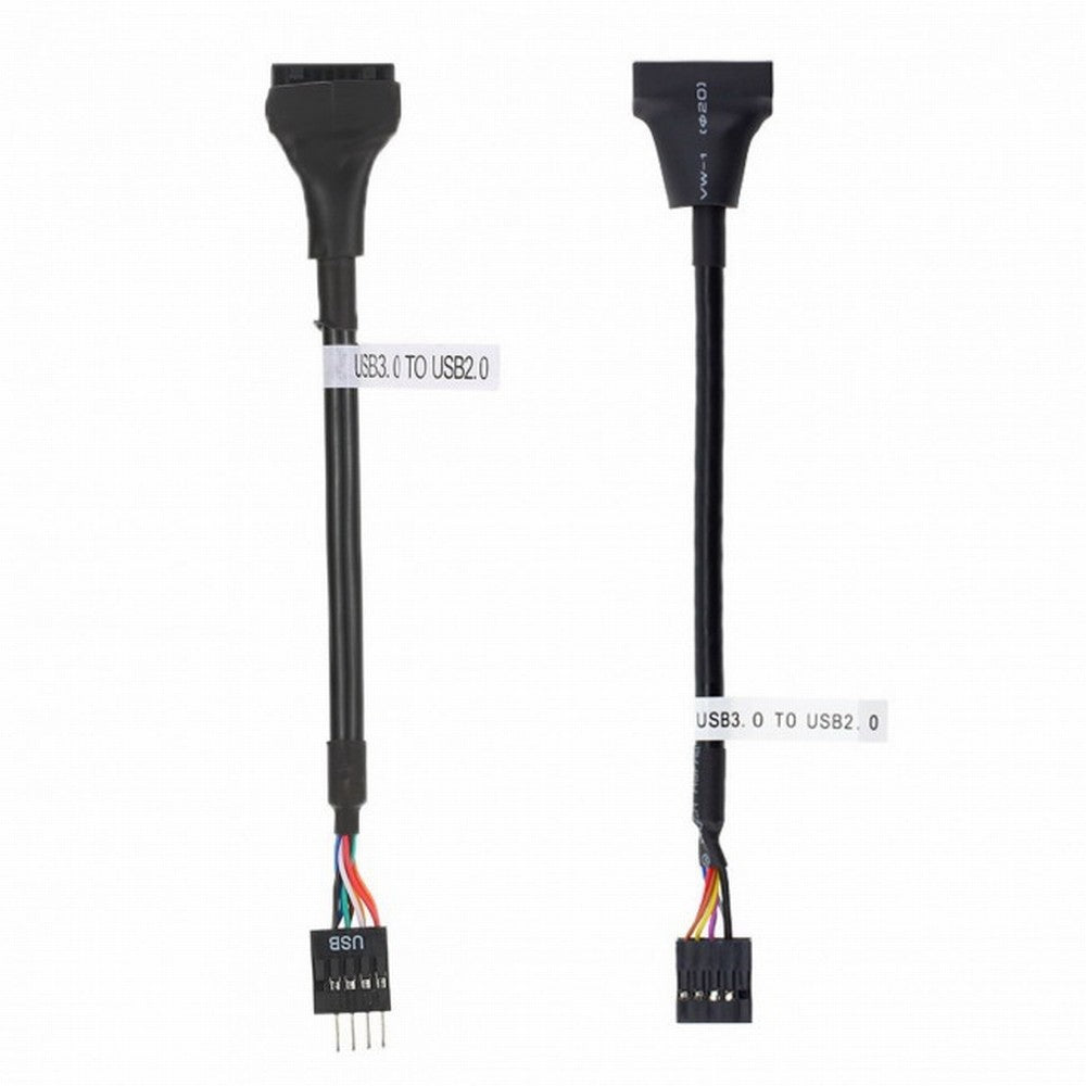 2pcs USB 2.0 9Pin to USB 3.0 20pin Housing Header Female Cable Reversible for Motherboard U3-076+107