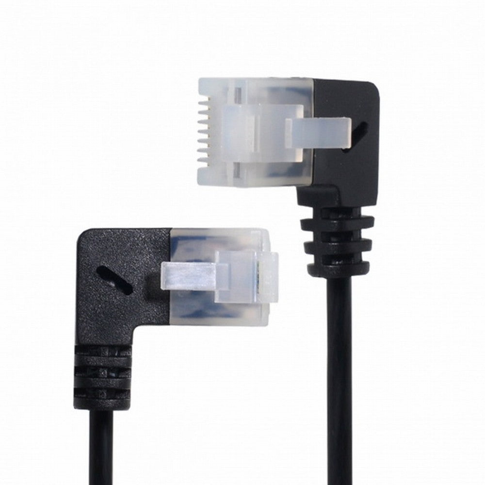 Ultra Slim Cat6 Ethernet Cable RJ45 Left to Right Angled 25cm UTP Network Cable Patch Cord 90 Degree Cat6a Lan for Laptop Router TV BOX UT-008-LR