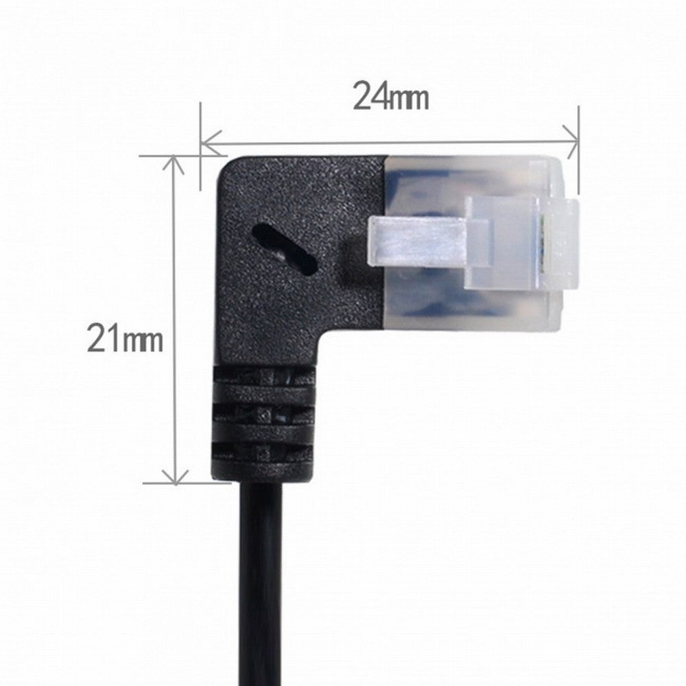 Ultra Slim Cat6 Ethernet Cable RJ45 Left Angled to Straight UTP Network Cable Patch Cord 90 Degree Cat6a Lan for Laptop Router TV BOX CC-UT-009-LE