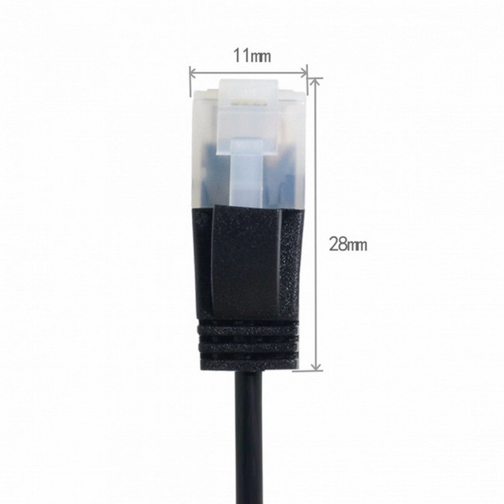 Ultra Slim Cat6 Ethernet Cable RJ45 Straight Direction TP Network Cable Patch Cord 90 Degree Cat6a Lan for Laptop Router TV BOX CC-UT-009-BK