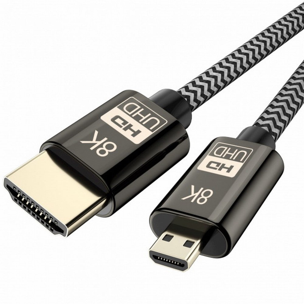 Micro HDMI to HDMI 2.1 Ultra-HD UHD 8K 60hz 4K 120hz Cable 48Gbs HDMI Cord for Camera Tablet CC-HD-016