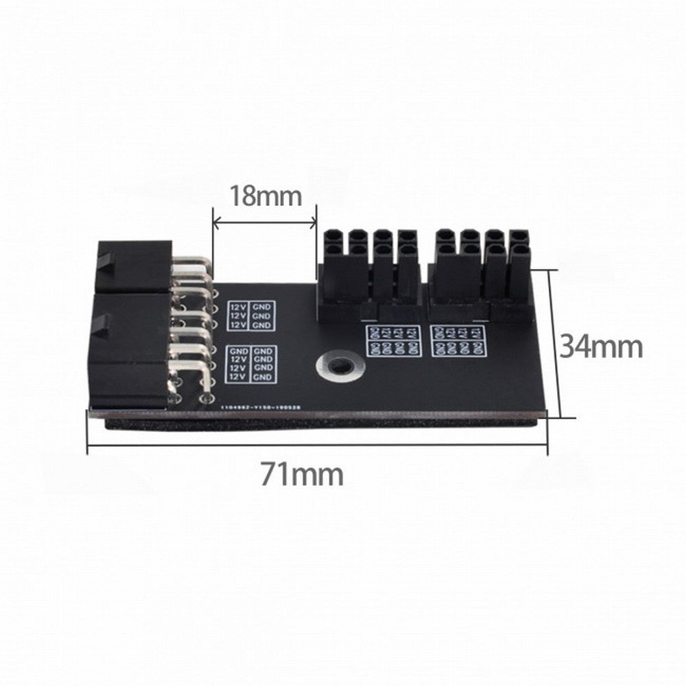 Dual ATX 8Pin Female to 6+8pin Male 180 Degree Angled Power Adapter for NVIDIA 3080 3090 Graphics Card GPU PW-025