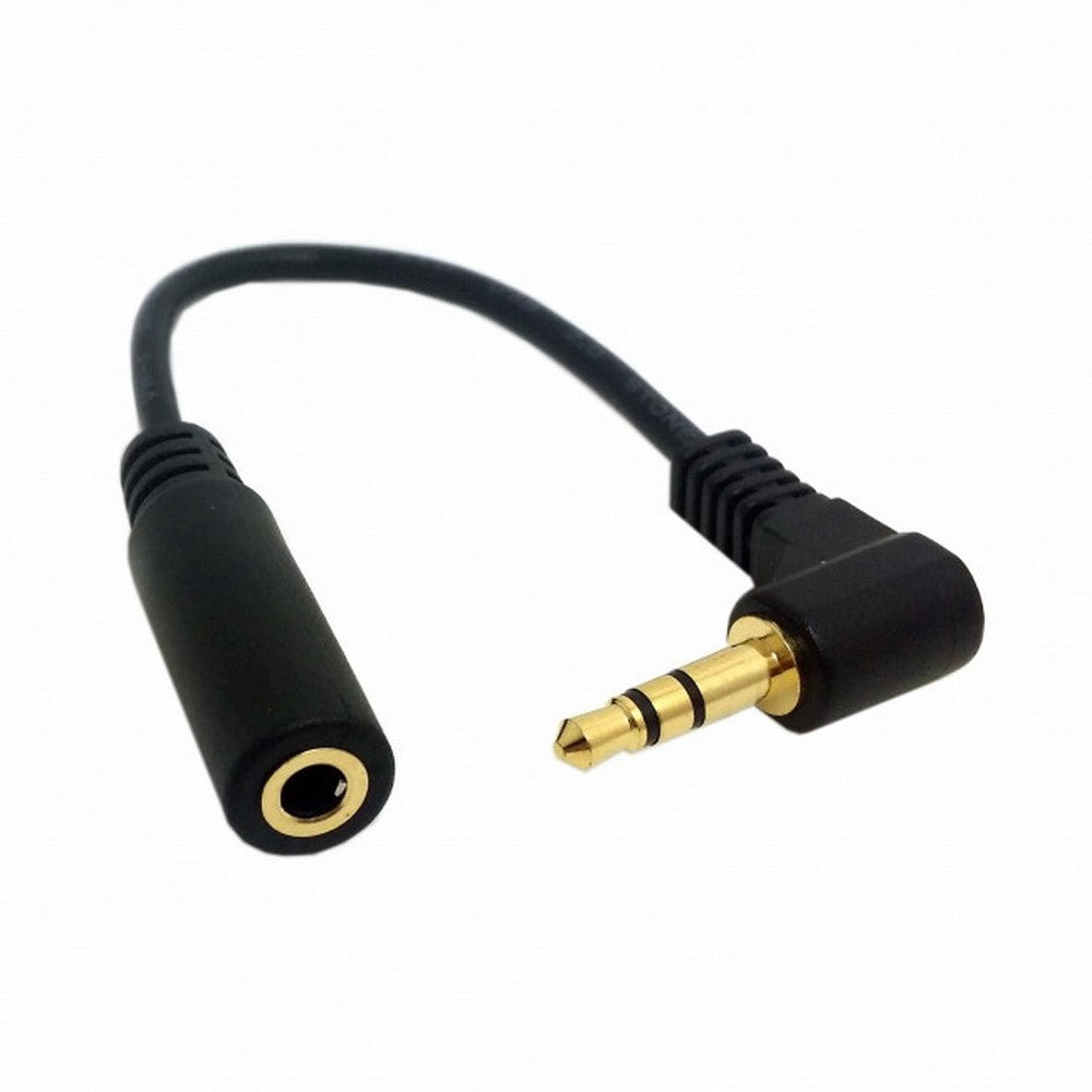 1Set 3/4 Poles Audio Stereo 90 Degree Right Angled 3.5mm Male to Female Extension Cable CA-008+045