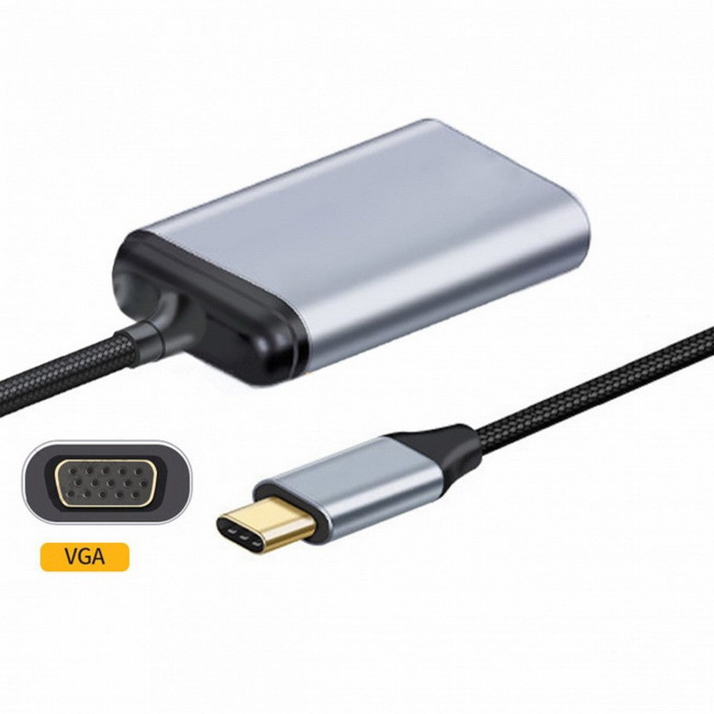 USB-C Type C to VGA Cable Monitor Adapter 1080p 60hz for Tablet Phone Laptop UC-006-VGA