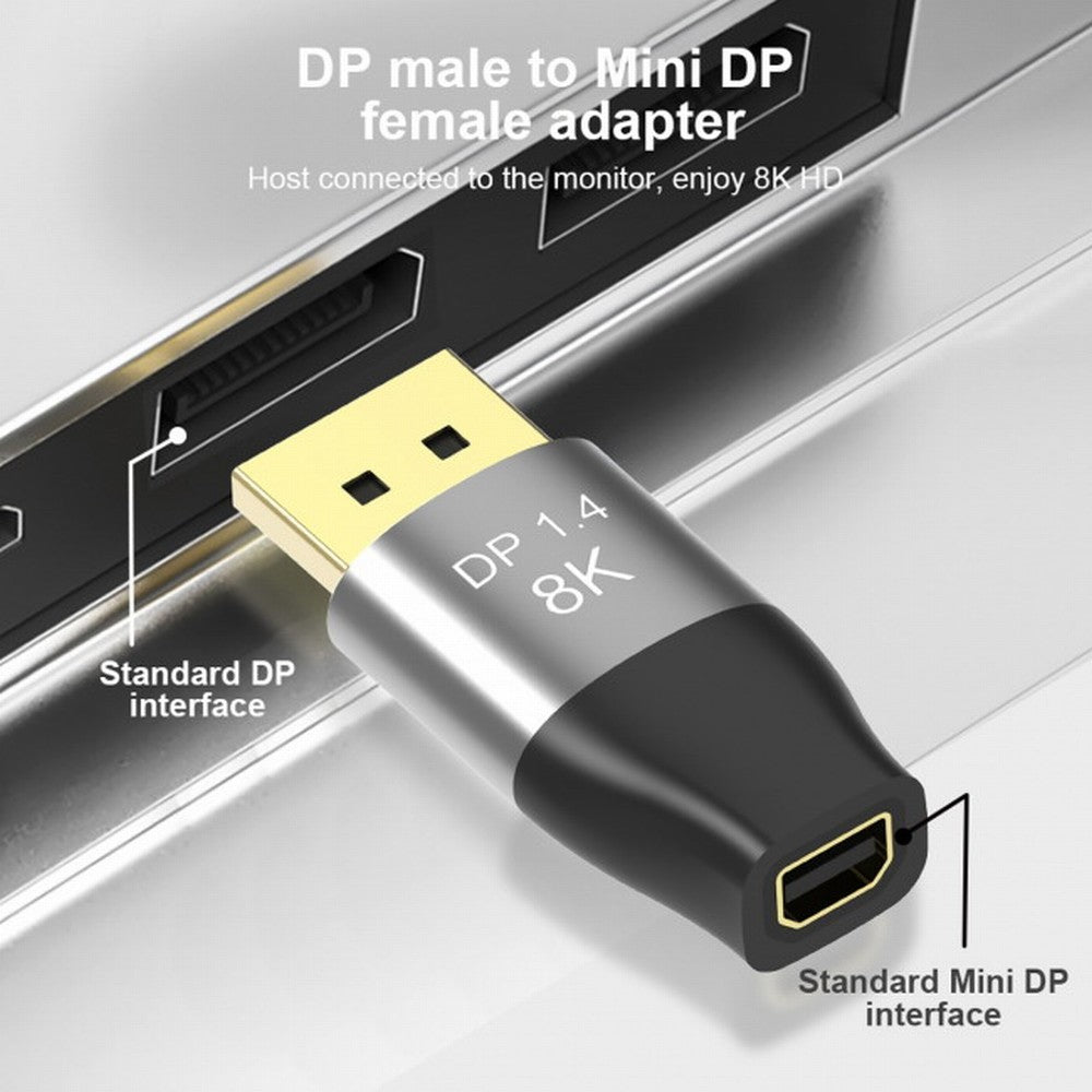 Mini DisplayPort 1.4 8K 60hz Female Adapter Ultra-HD UHD 4K 144hz to DP Male 7680*4320 for Video PC Laptop TV DP-042