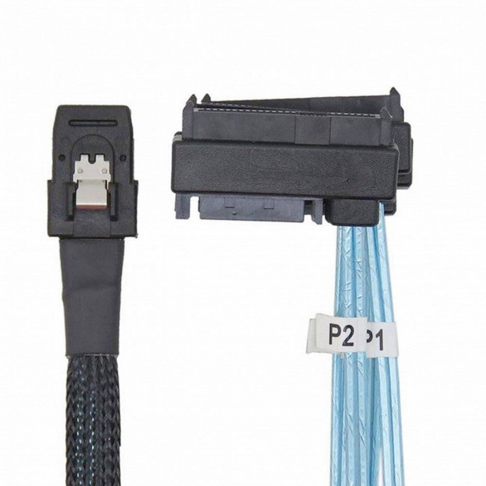 Internal 36 Pin Mini SAS SFF-8087 Host to 4 SFF-8482 Target SAS Hard Disk and SATA Power Cable 50cm SF-091-0.5M