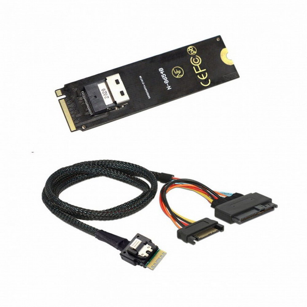 NGFF M-Key NVME to SFF-8654 Slimline SAS Card Adapter and U.2 U2 SFF-8639 NVME PCIe SSD Cable for Mainboard SSD SF-013+104