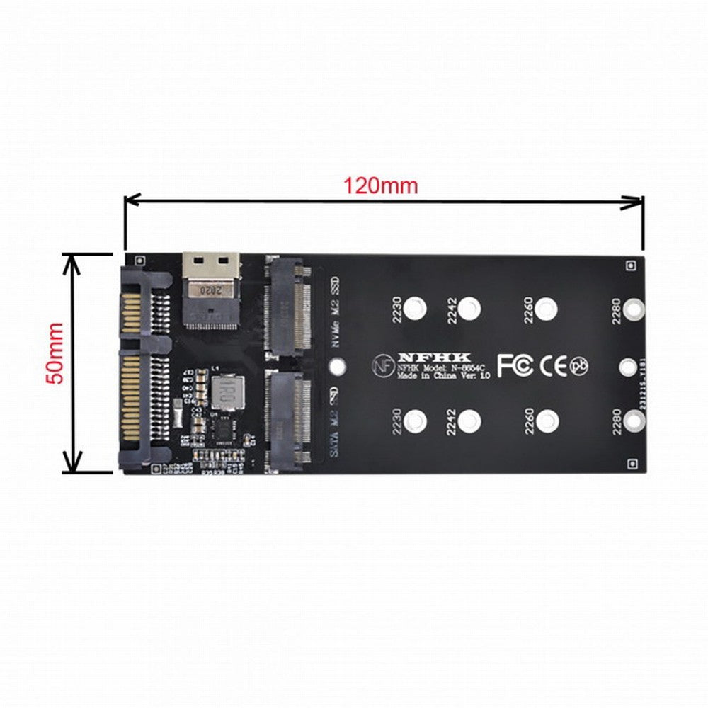 SFF-8654 to U2 Kit NGFF M-Key to Slimline SAS NVME PCIe SSD SATA Adapter for Mainboard SF-016
