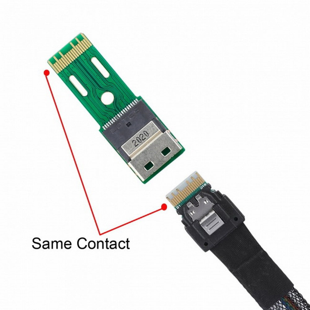 PCI-E Slimline SAS 4.0 SFF-8654 4i 38pin to SFF-8654 38pin Male to Female Extender Adapter Test Tools SF-003