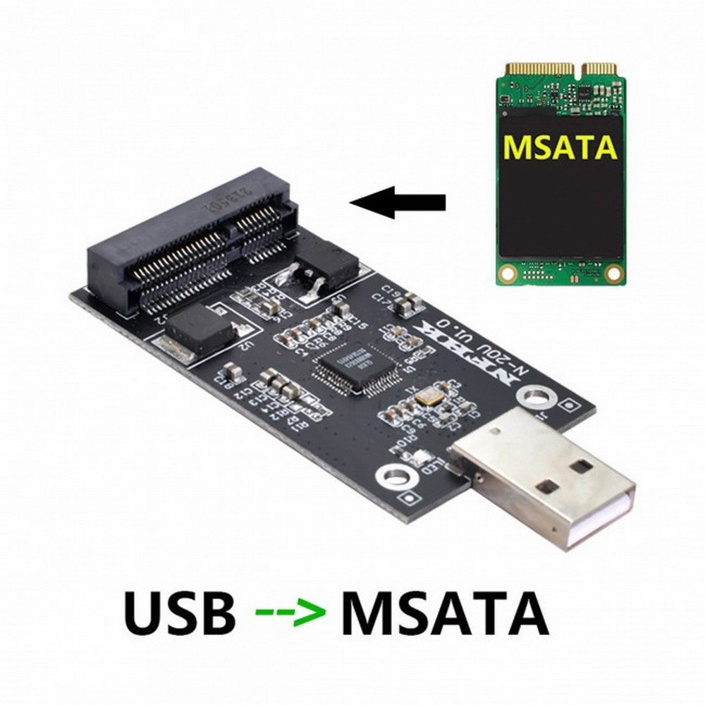 Mini PCI-E mSATA to USB 2.0 External SSD PCBA Conveter Adapter Pen Driver Card without Case U2-008