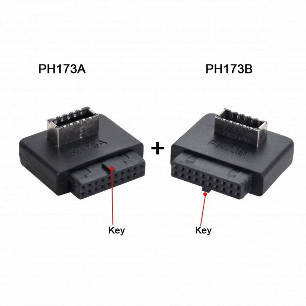 2pcs USB 3.1 Front Panel Socket Key-A Type-E to USB 3.0 20Pin Header Male Extension Adapter for Motherboard UC-032