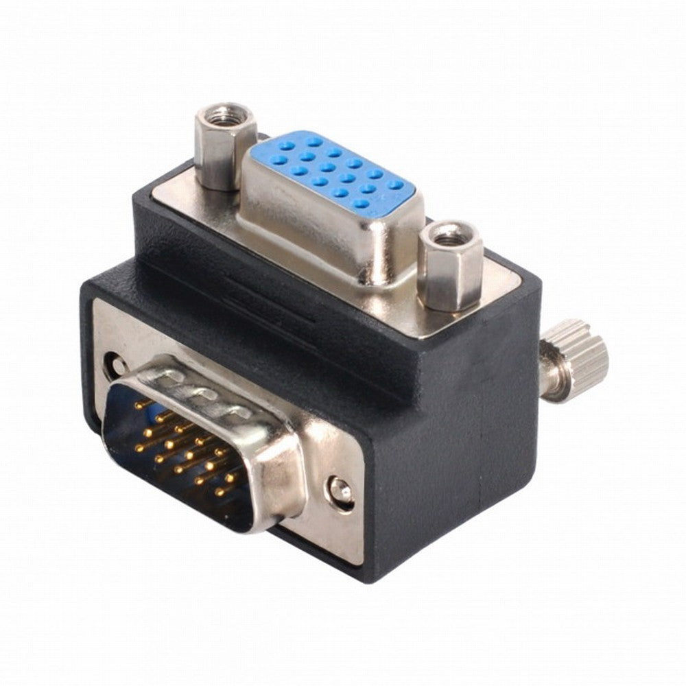 270 Degree Right Angled VGA SVGA 15pin Male To Female extension Adapter DB-002-DN
