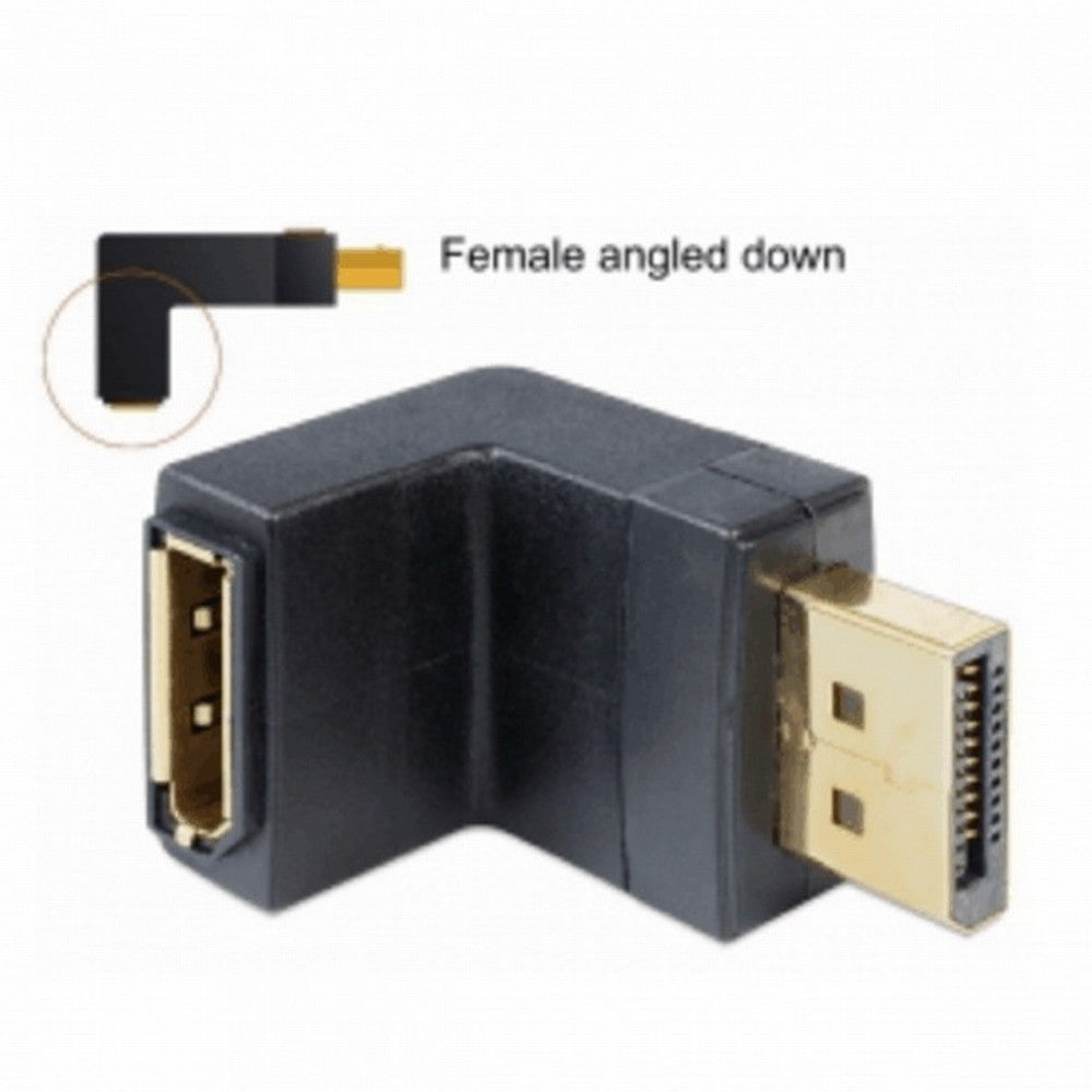 Down Angled 90 Degree DisplayPort Male to Female Extension Adapter DP-016-DN